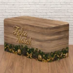 Capa De Mesa Natal Decoração De Festa Natalina Em Tecido Veste Fácil