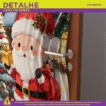 Capa De Porta De Natal Decorativo Aquarela Sublimado Para Decoração Natalina 0,85x2,10m Veste Fácil