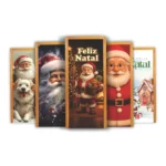 Capa De Porta Decorativa De Natal Efeito Realista 0,85x2,10