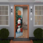 Capa De Porta Painel Decorativo Natal Boneco De Neve Sublimado 0,85x2,10m Veste Fácil