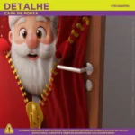 Capa De Porta Decorativa Natal Papai Noel Decoração Natalina Em Tecido 0,85x2,10m Veste Fácil Enfeite De Natal