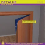 Capa De Porta Natal Decorativo 3d Em Tecido Para Decoração De Casa 0,85x2,10m Veste Fácil