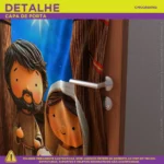 Capa De Porta Decorativa Natal Religioso Menino Jesus Decoração Natalina Sublimado 0,85x2,10m C/elástico