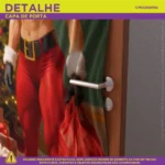 Capa De Porta Decorativa Natal P/banheiro Feminino Academia Decoração Natalina Em Tecido 0,85x2,10m Veste Fácil