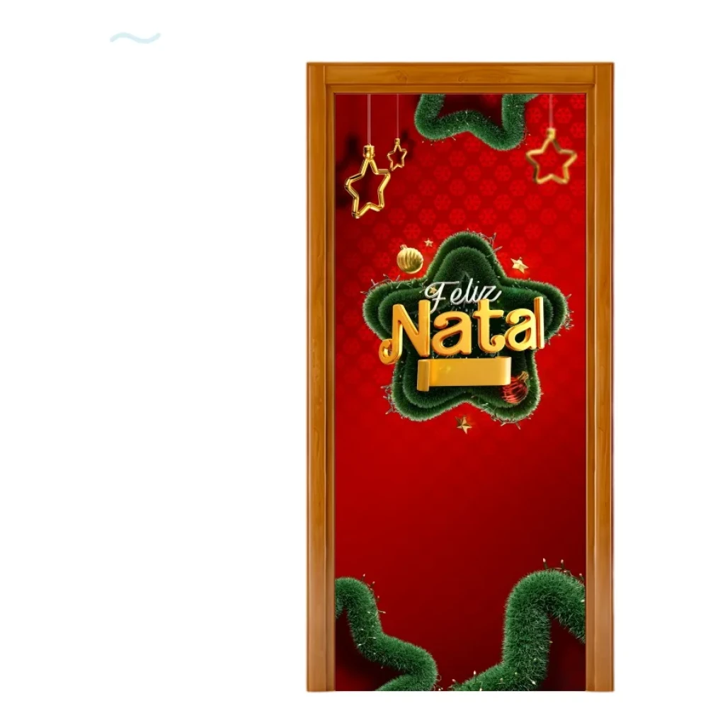 Capa De Porta Natal Decoração 0,85 X 2,10m Alta Qualidade Capa De Porta Natal Decoração 0,85 X 2,10m Alta Qualidade