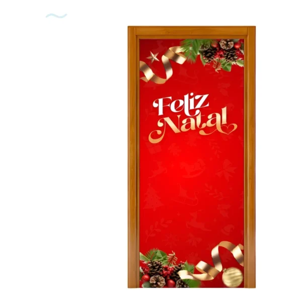 Capa De Porta Natal Decoração Alta Qualidade 0,85 X 2,10m