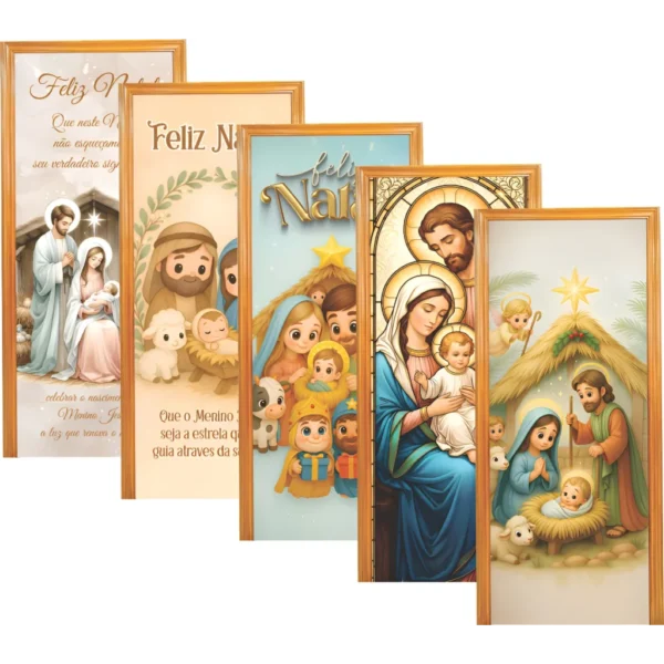 Capa De Porta Natal Religioso Tecido Decoração 0,85 X 2,10m