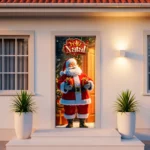 Capa De Porta Decoração Natalina Veste C/elástico 0,85x2,10m