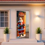 Capa De Porta Decoração Natalina Veste C/elástico 0,85x2,10m