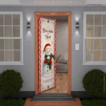Capa De Porta Natalina Decorativa Em Tecido Decoração De Natal Para Casa 0,85x2,10m C/elástico