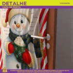 Capa De Porta Natalina Decorativa Em Tecido Decoração De Natal Para Casa 0,85x2,10m C/elástico