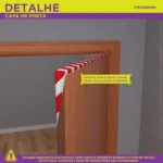 Capa De Porta Natalina Decorativa Em Tecido Decoração De Natal Para Casa 0,85x2,10m C/elástico