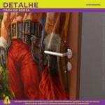 Capa De Porta Natalina Decoração De Natal Banheiro Masculino Em Tecido Decorativo P/academia 0,85x2,10m C/elástico