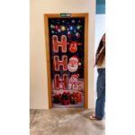 Capa De Porta Natalina Sublimado Para Decoração De Natal Enfeites Natalinos 0,85x2,10m C/elástico