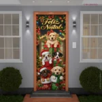 Capa Pra Porta Natal Para Pet Shop Decorativa Sublimado Decoração De Natal 0,85x2,10m C/Elástico
