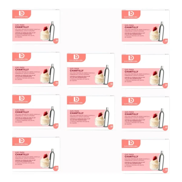 Cápsulas Gás De Chantilly Daysbrasil Para Sifão 100 Unidades