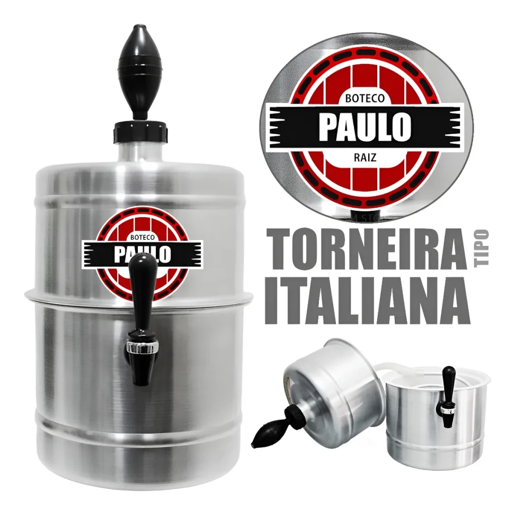 Chopeira Doméstica Portátil 5,1 Litros Personalizada Nome Cor Alumínio Refrigerada a Gelo Chopeira Doméstica Portátil 5,1 Litros Personalizada Nome Cor Alumínio Refrigerada a Gelo