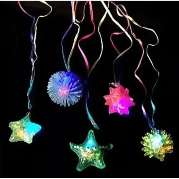 Colar Pisca Balada Festa E Formatura Neon Led C/10 Coração