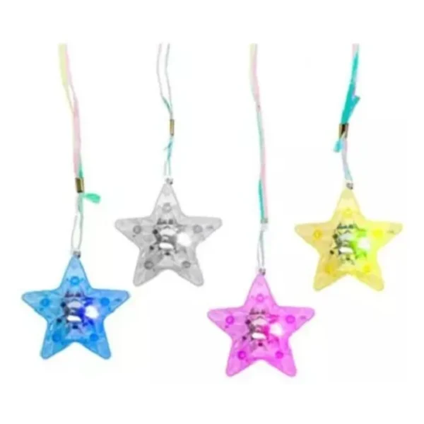 Colar Pisca Balada Festa E Formatura Neon Led C/13 Estrela