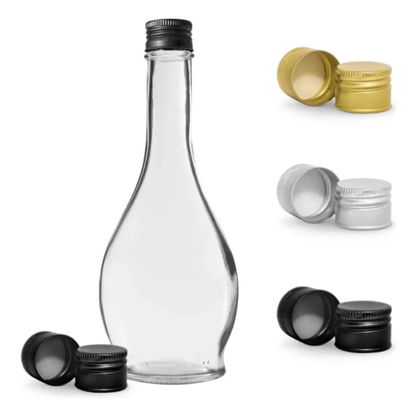 10 Garrafas De Vidro Firenze 375ml + Tampas Metálica E Lacre