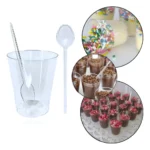100 Copo Tacinha Doce Brigadeiro 50ml Acrilico 100 Colheres