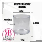 30 Copos Whisky 330ml De Acrílico Liso