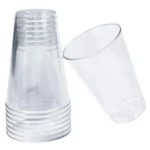 100 Copos Acrílico 300ml Cristal Descartável Transparente