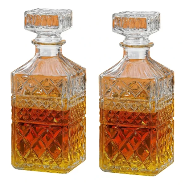 2 Garrafa De Vidro 1 Litro Licoreira Whisky Licor Premium