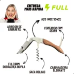 2 Saca-rolhas Abridor De Vinho E Garrafas Profissional Garbo