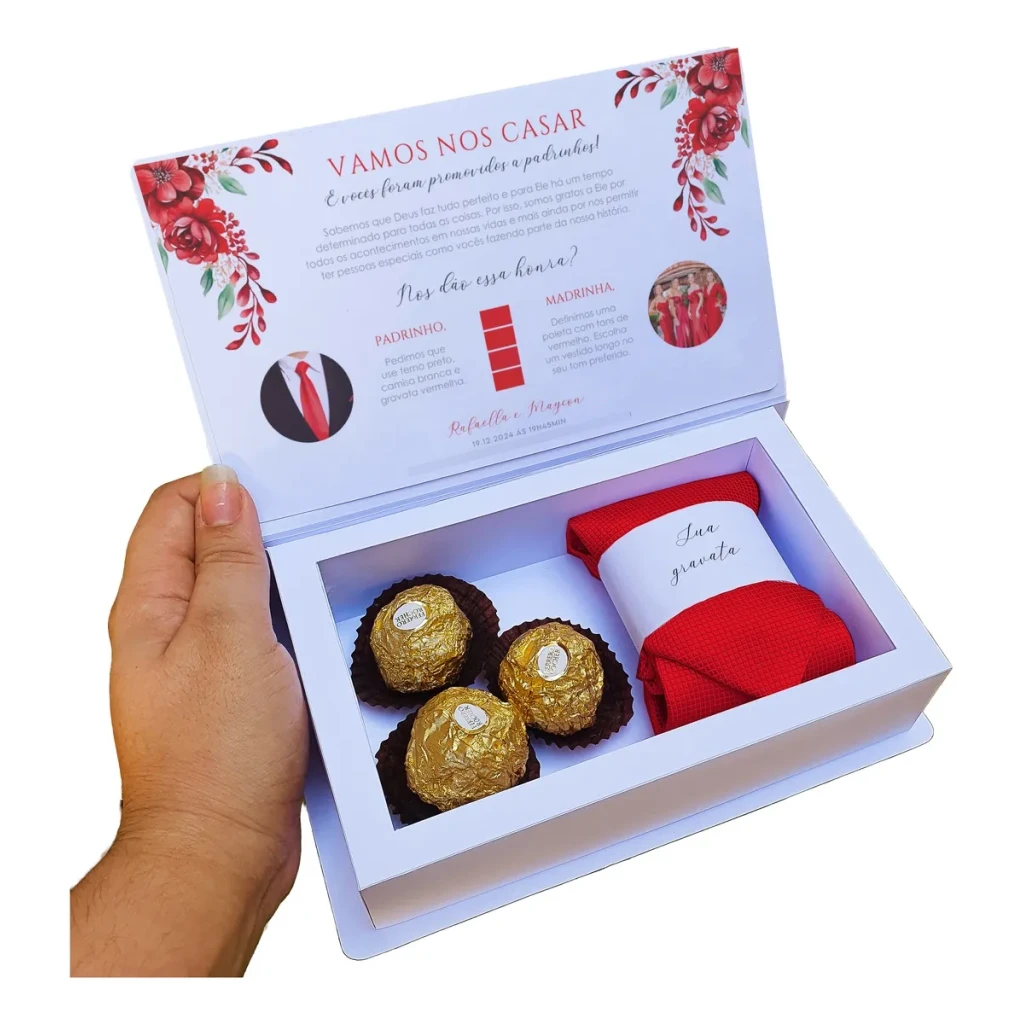 3 Caixas Convite Padrinhos Casamento Com Manual Para Gravata 3 Caixas Convite Padrinhos Casamento Com Manual Para Gravata