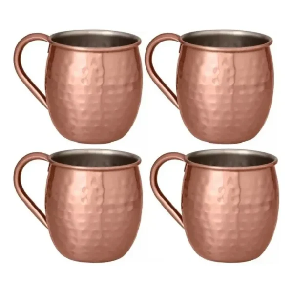 Kit 4 Canecas Moscow Mule Inox 500ml