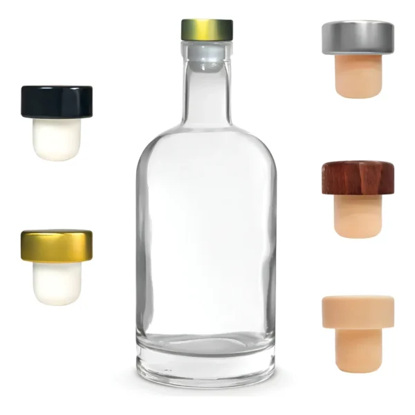 6 Garrafas De Vidro 750ml Kaleido Licor + Rolha T E Lacre Cor Dourado