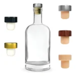 6 Garrafas De Vidro 375ml Kaleido Licor + Rolha T E Lacres Cor Prateado