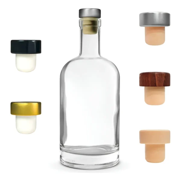 6 Garrafas De Vidro 375ml Kaleido Licor + Rolha T E Lacres Cor Prateado