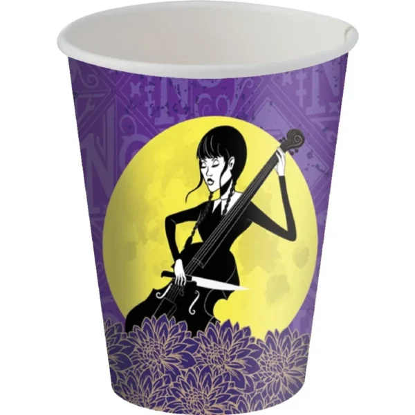 8 Copos Festa De Aniversário Wandinha 200ml