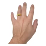 Par Aliança Casamento Chanfrada 7mm Aço Banhada + Solitário