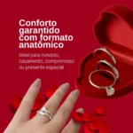 Par Alianças Prata 4mm Namoro Compromisso + Anel Solitário