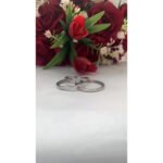 Par De Alianças Finas Prata Aço Inox 2mm Namoro + Solitário