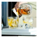 Decanter Whisky Conjunto Garrafa Com 2 Copos Caixa Madeira