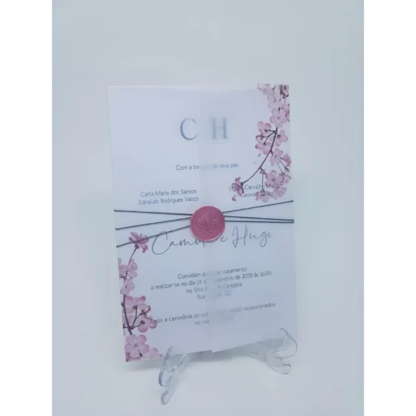 Convite Casamento Com Lacre De Cera Rosê