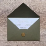Convite Casamento Verde Oliva Com Lacre De Cera
