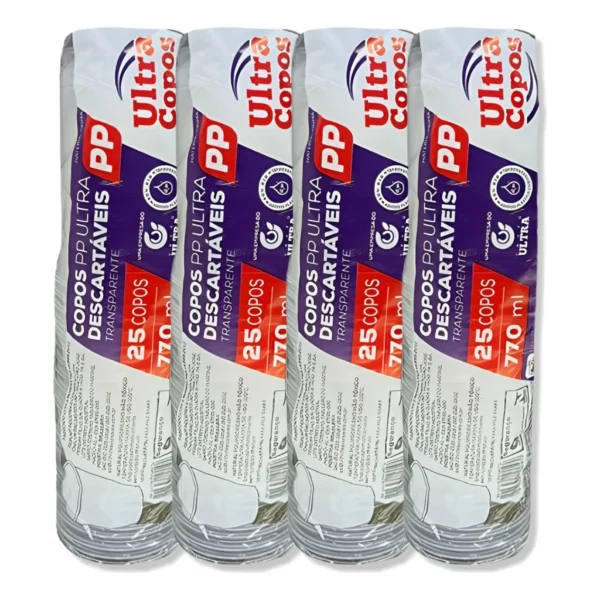 Copo 700ml Transparente Liso Pp C/100 Copão Drink Dose