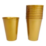 Copo Acrílico Resistente 300ml Dourado Ouro - 10 Unid