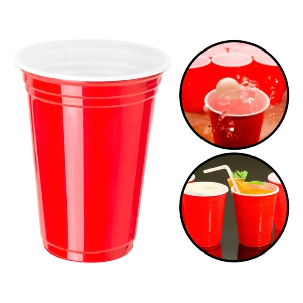 Copo Americano 400ml Vermelho Red Cup Beer Pong - 25 Und