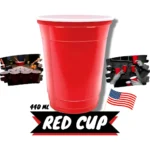 Copo Americano Beer Pong Copaza Us Cup Vermelho 440ml 25und