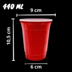 Copo Americano Beer Pong Copaza Us Cup Vermelho 440ml 25und