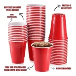 Copo Americano Beer Pong Red Cup 50un Vermelho Azul Preto