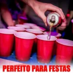 Copo Americano Beer Pong Red Cup 50un Vermelho Azul Preto