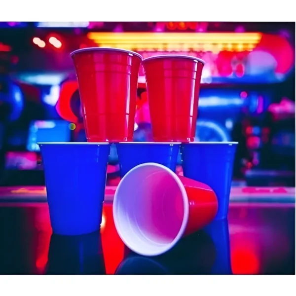 Copo Americano Descartável Beer Pong Red 50un Vermelho Azul
