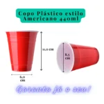 Copo Americano Descartável Beer Pong Vermelho 100 Unidades